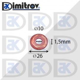 Дифтунга Ø 10 х Ø 26 х 1,5 mm медна